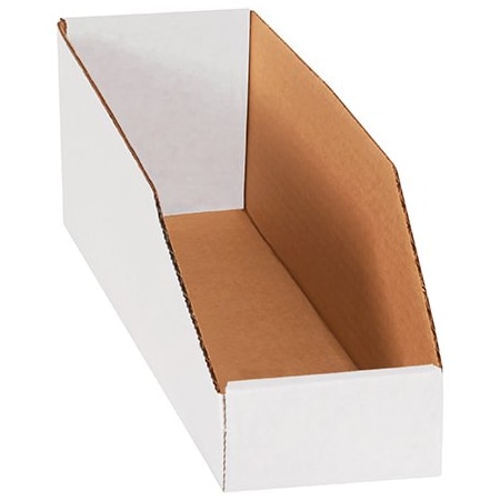 Bsc Preferred 4 x 15 x 4-1/2'' White Bin Boxes, 50PK BINMT415